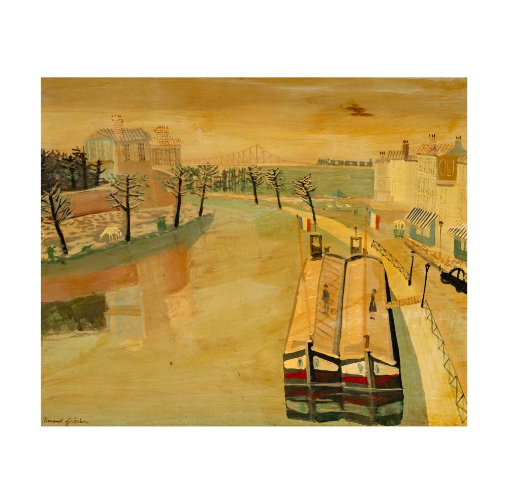 Armand Marie Guerin comparable auction result: armand marie guerin french 1913 1983 canal scene