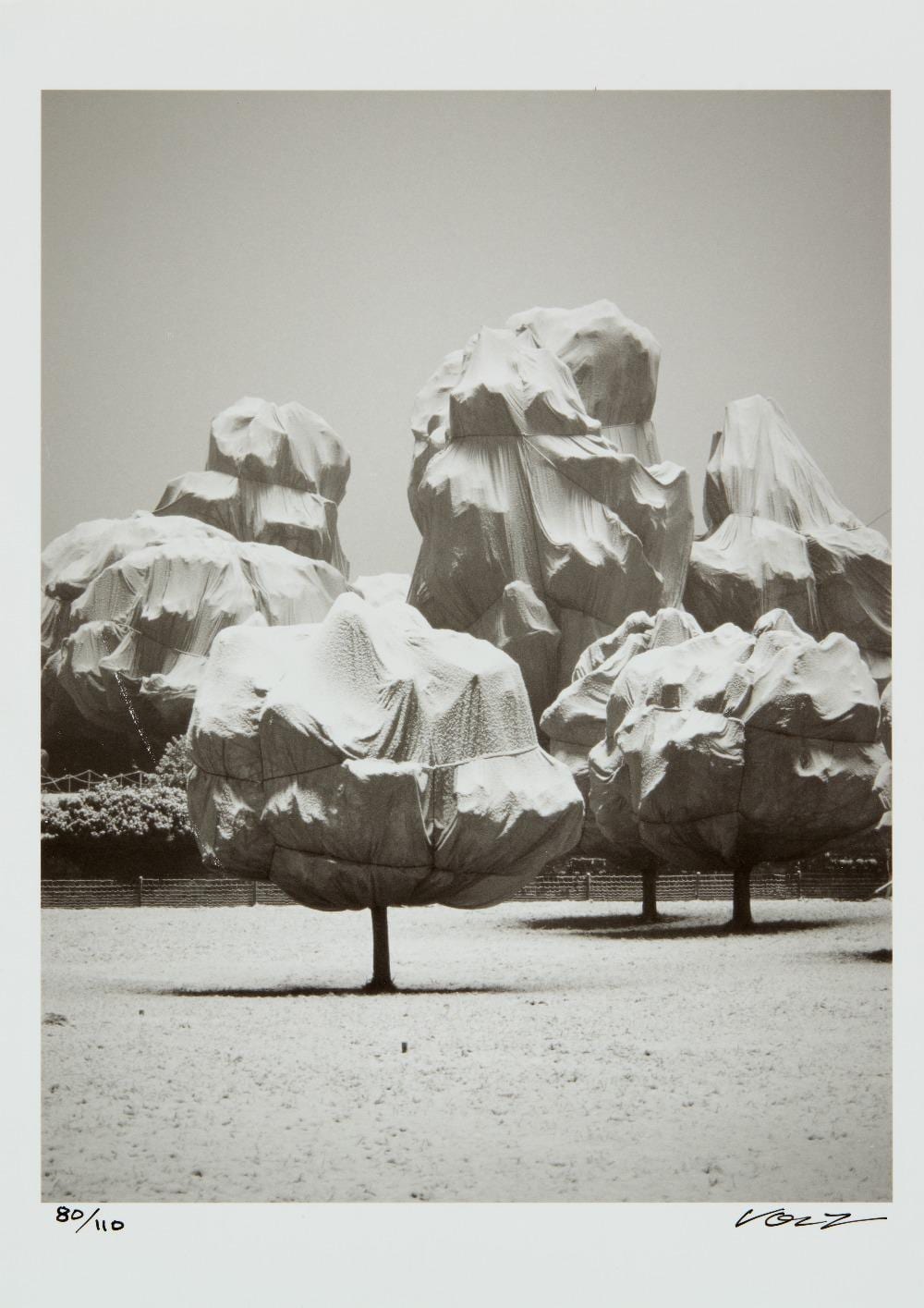 Wolfgang Volz comparable auction result: wolfgang volz german b 1948 christo s wrapped trees fondation beyeler berower park riehen switzerland 1997 98