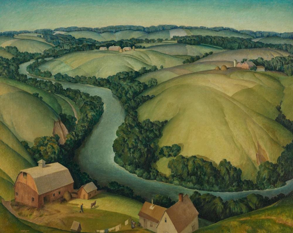 Marvin Cone comparable auction result: marvin cone 1891 1964 hill farms oil on canvas24 x 30 in 61 x 76 2 cm