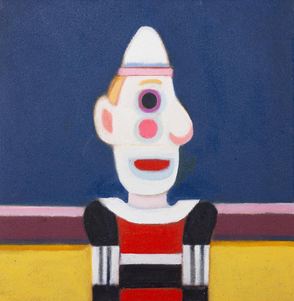 jack donovan 1935 2014 clown in the ring oil on board 60 x 60cm signed indistinctly inscribed verso · Adam's · 2025-04-08 Jack Donovan comparable auction result: jack donovan 1935 2014 clown in the ring oil on board 60 x 60cm signed indistinctly inscribed verso