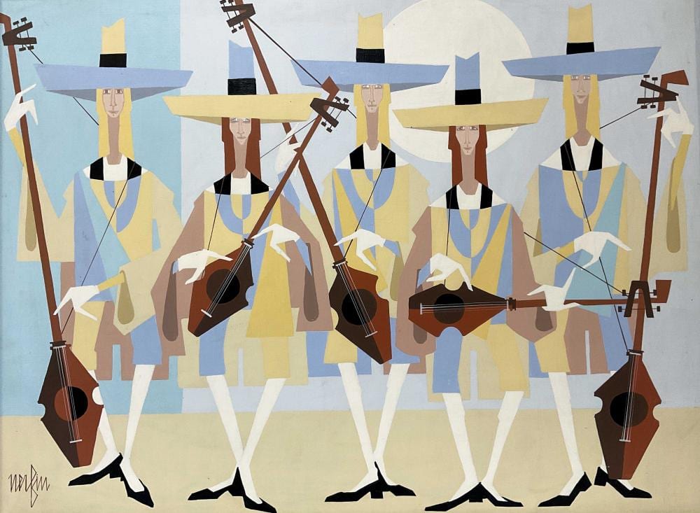 Jean Nerfin comparable auction result: jean nerfin b 1922 l orchestre oil on canvas