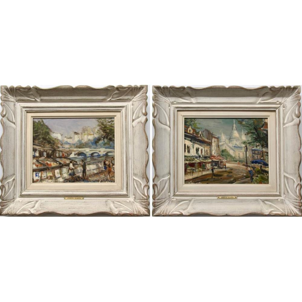 Joseph Giunta comparable auction result: joseph giunta canadian 1911 2001 the book sellers seine paris and place du tretre paris montmarte