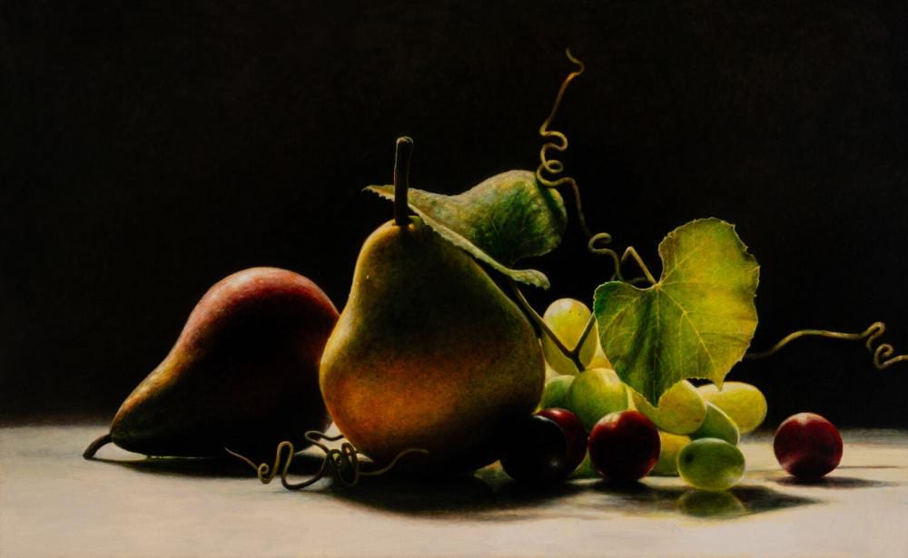 James Del Grosso comparable auction result: james del grosso american b 1941 fruits of the giardino segreto 1994
