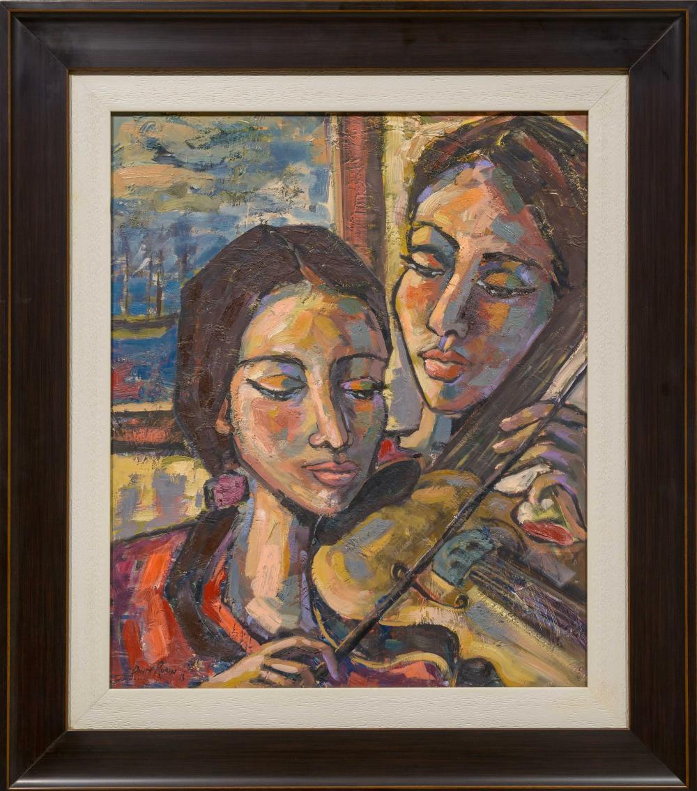 Dante Ruben comparable auction result: dante ruben sa born 1962 oil violinist signed dated 13 59 x 49