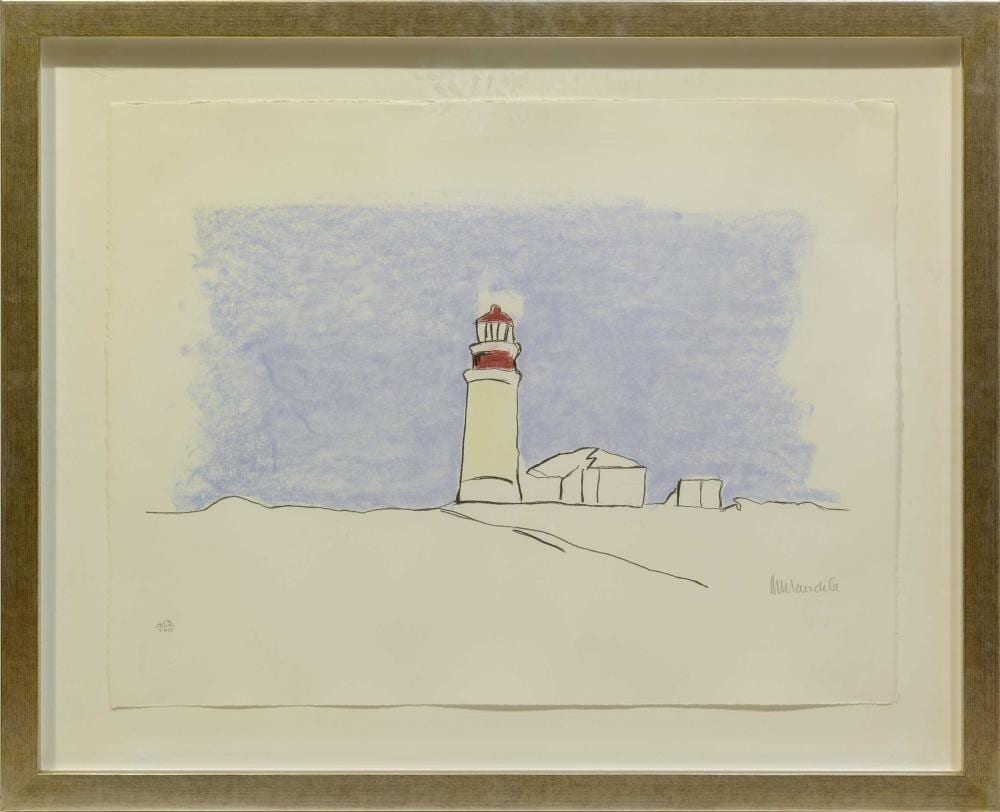Nelson Rolihlahla Mandela comparable auction result: nelson rolihlahla mandela sa 1918 2013 lithograph the lighthouse signed numbered 413 500 in pencil with mandela s emboss 50 x 65 sheet size