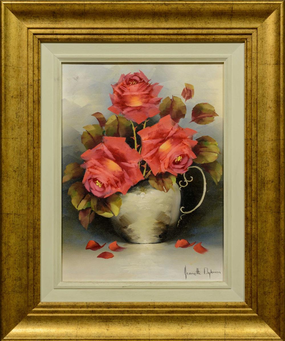 Jeanette Dykman comparable auction result: jeanette dykman sa born 1938 oil still life roses signed 40 x 30