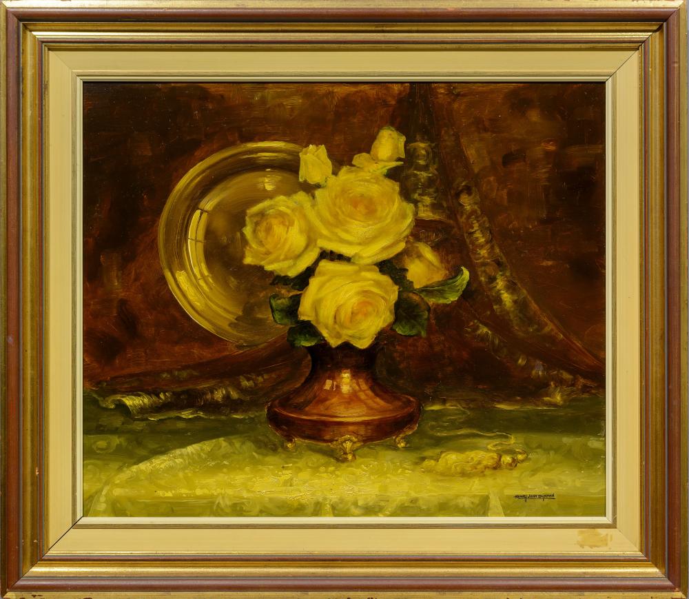 John Dykman comparable auction result: henry john dykman sa 1893 1972 oil still life white roses in a vase signed 50 x 60