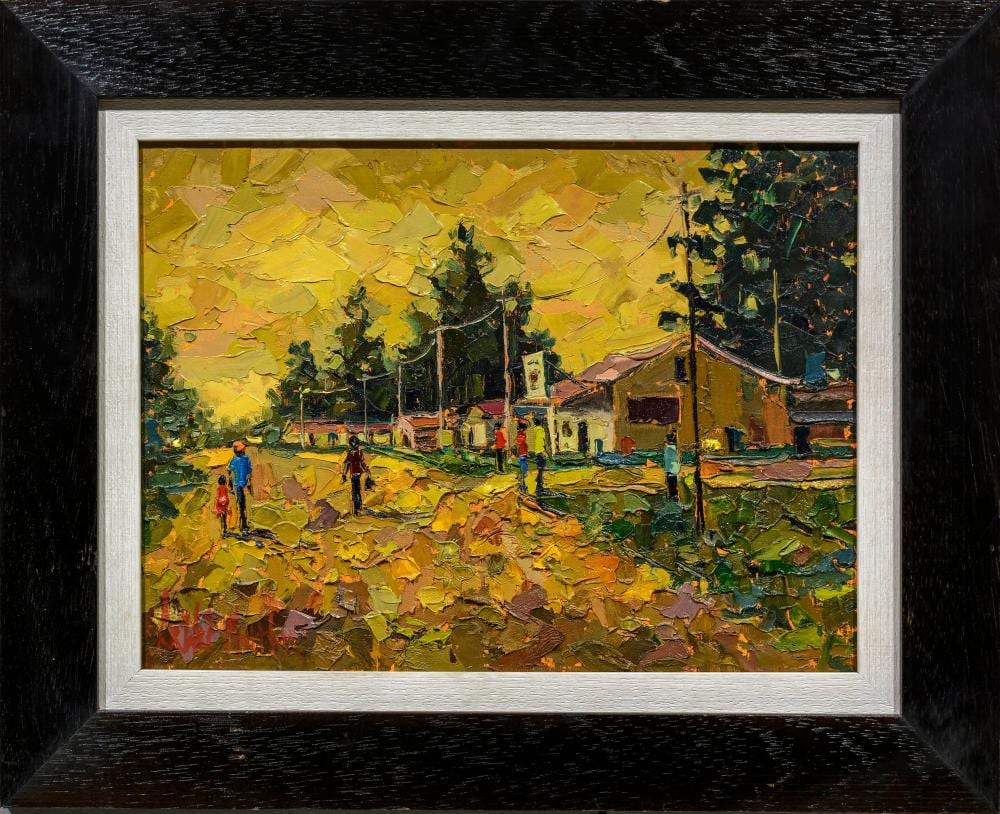De Wet Matthee comparable auction result: de wet matthee sa born 1979 oil street scene with figures signed 30 x 40