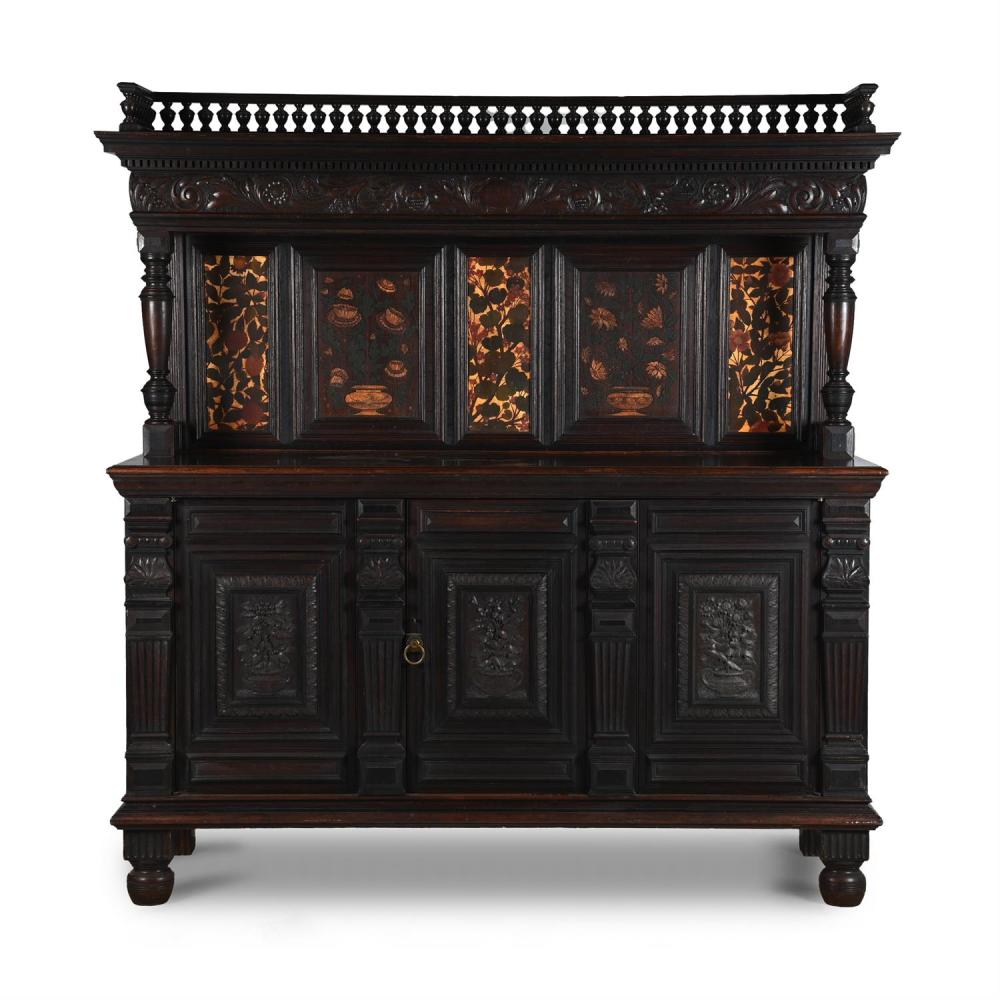 Daniel Cottier comparable auction result: daniel cottier british 1838 1891 court cupboard circa 1873