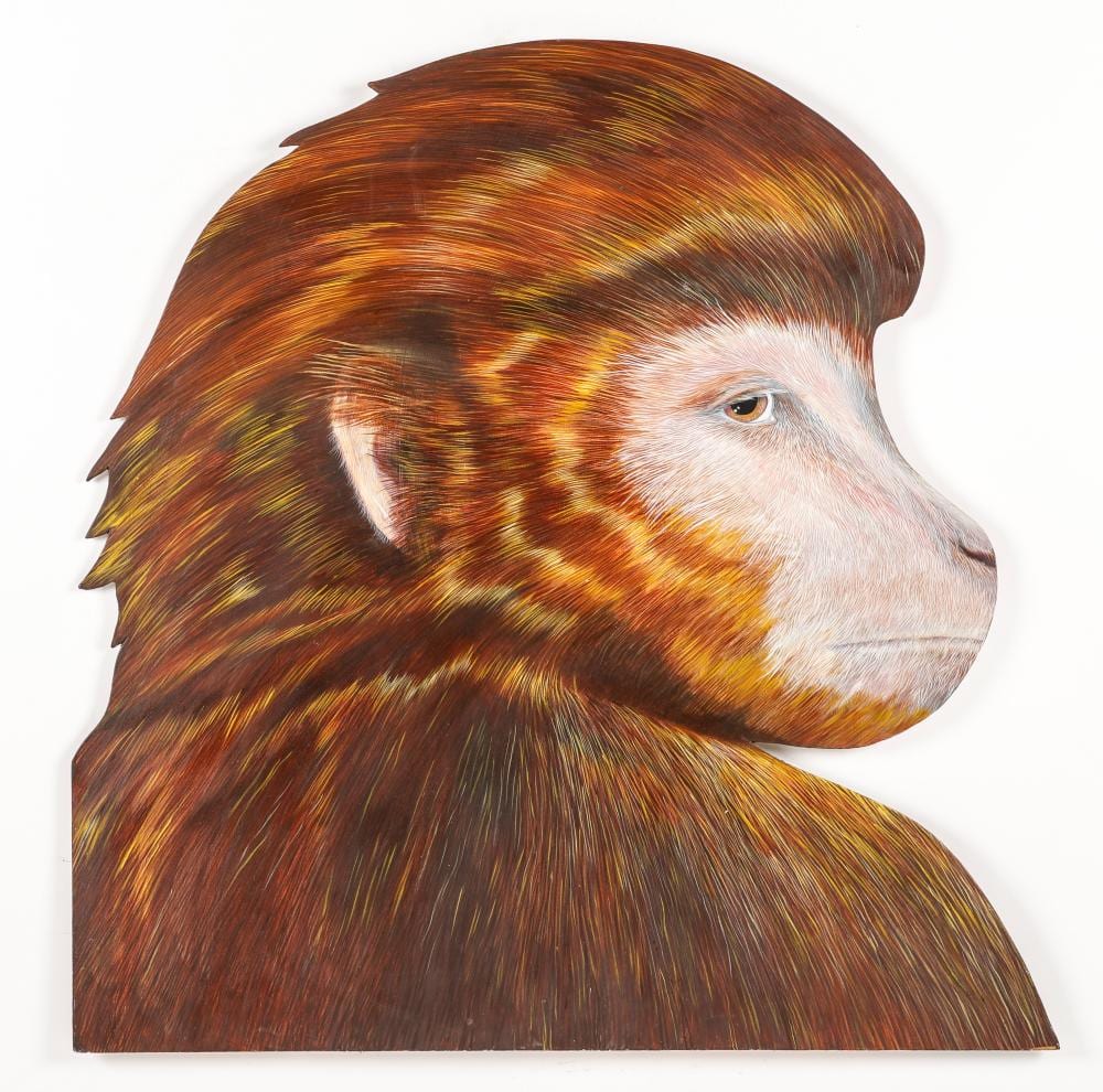 Cheryl Laemmle comparable auction result: cheryl laemmle b 1947 painting of monkey 1978