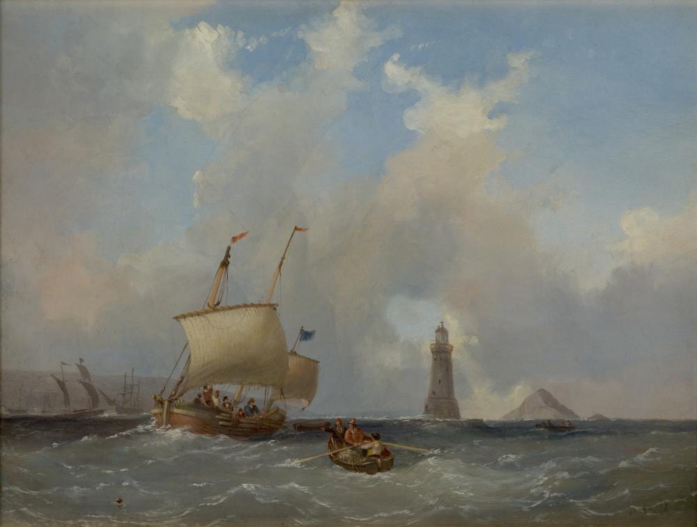 Nicholas Matthew Condy comparable auction result: nicholas matthew condy british 1816 18 1851 plymouth lighthouse and the cat water