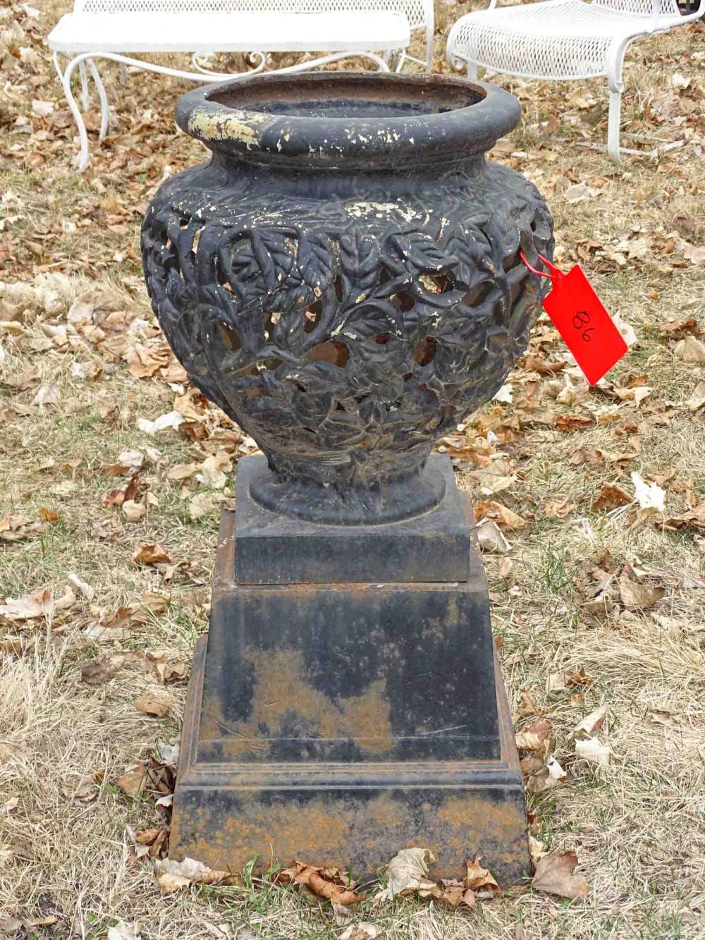 Cast Iron Urn sold by Copake Auction Inc., lot 86 — auction record photograph
