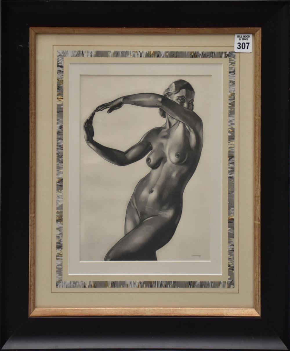 Jean van Noten comparable auction result: jean van noten belgian 1903 1982 nude drawing graphite charcoal 10 1 4 x 7 3 4 inches overall framed size 19 1 2 x 16 1 2 in