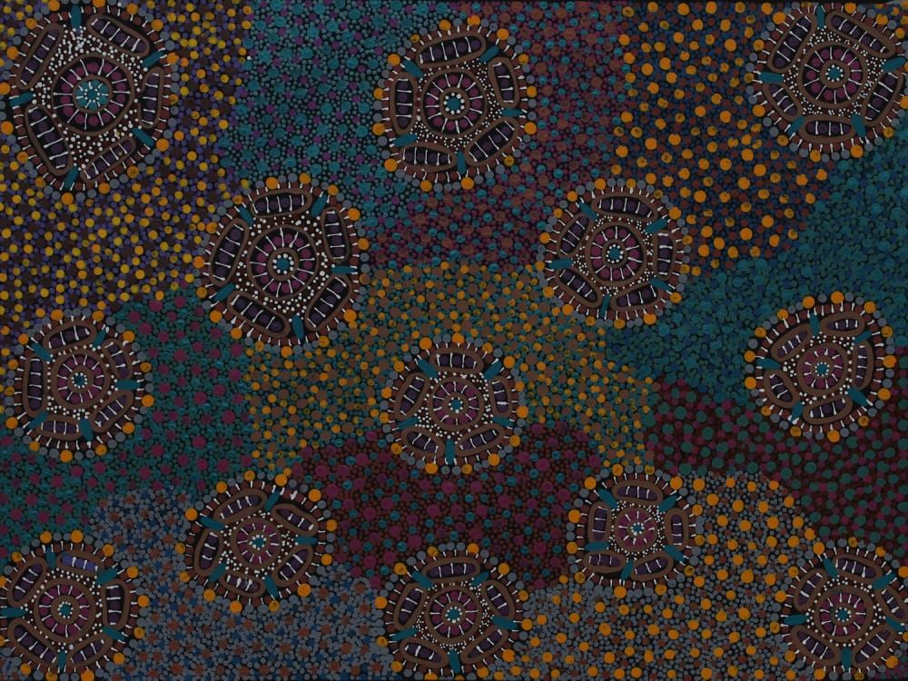 Roxanne Oliver Napanangka comparable auction result: roxanne oliver napanangka body paint acrylic on canvas 74cm x 97cm