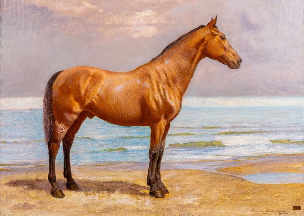 edoardo gioja 1862 1937 horse on the beach · Flanders Auctions · 2025-04-28 Edoardo Gioja comparable auction result: edoardo gioja 1862 1937 horse on the beach