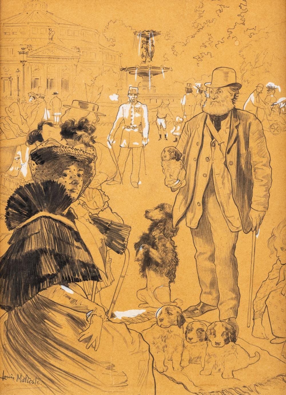 Louis Malteste comparable auction result: louis malteste 1862 1928 a l ext rieur du restaurant ledoyen sur les champs lys es