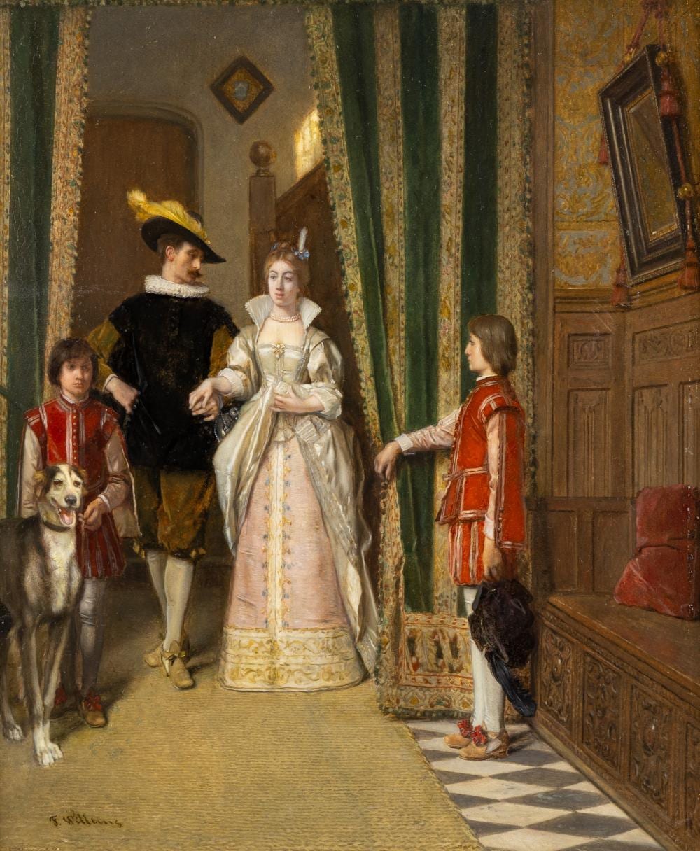 Florent Willems comparable auction result: florent willems 1823 1905 the arrival of the fianc es