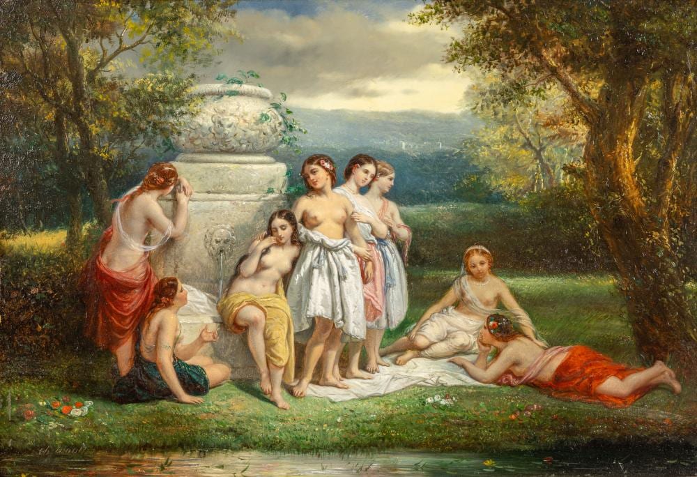 Charles Augustin Wauters comparable auction result: charles augustin wauters 1811 1869 les baigneuses