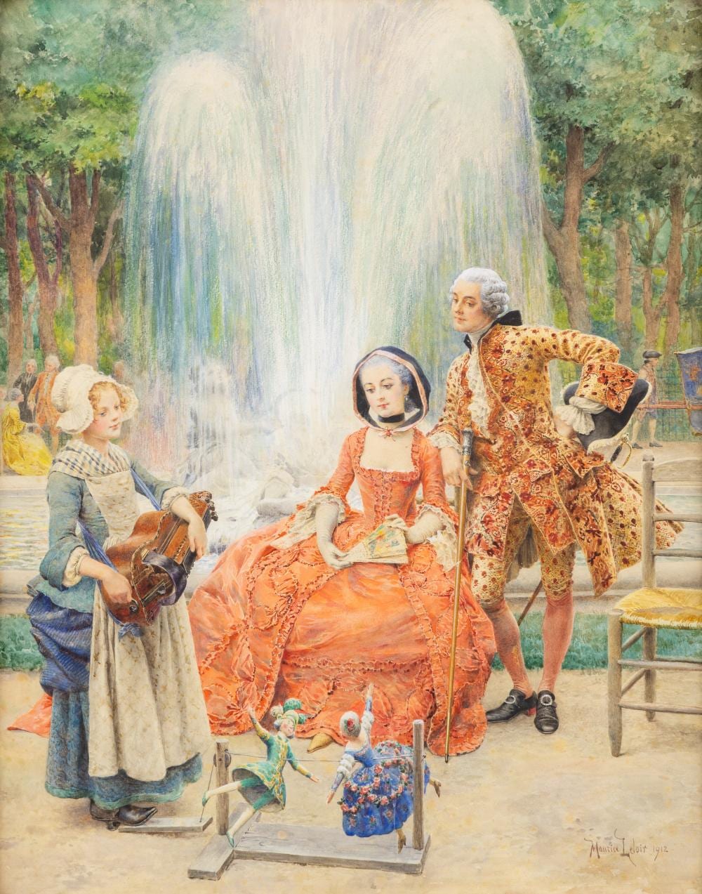 maurice leloir 1853 1940 puppet theatre in the park 1912 · Flanders Auctions · 2025-04-29 Maurice Leloir comparable auction result: maurice leloir 1853 1940 puppet theatre in the park 1912
