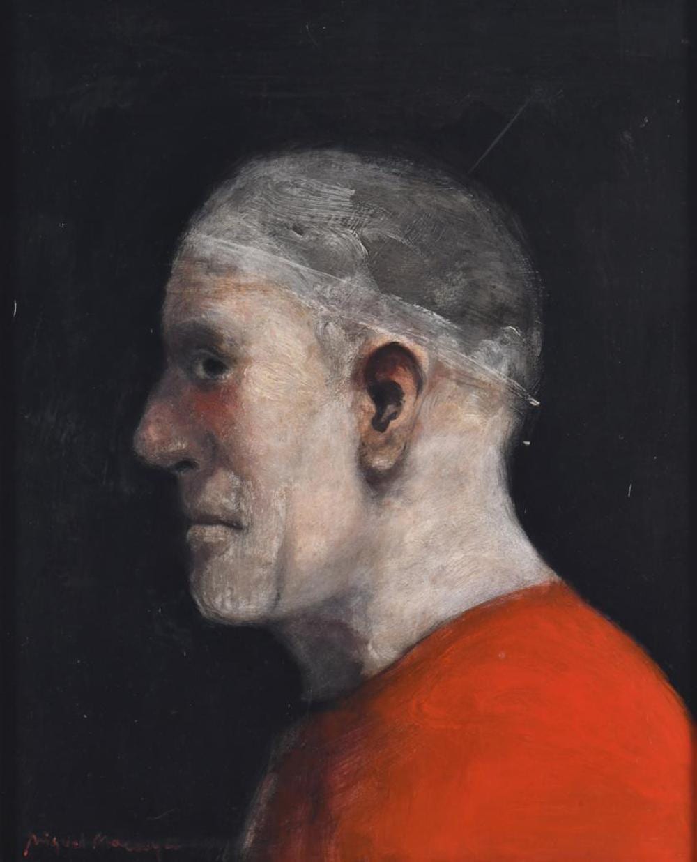miguel macaya 1964 portrait in red · Subarna Subastas · 2025-04-10 Miguel Macaya comparable auction result: miguel macaya 1964 portrait in red