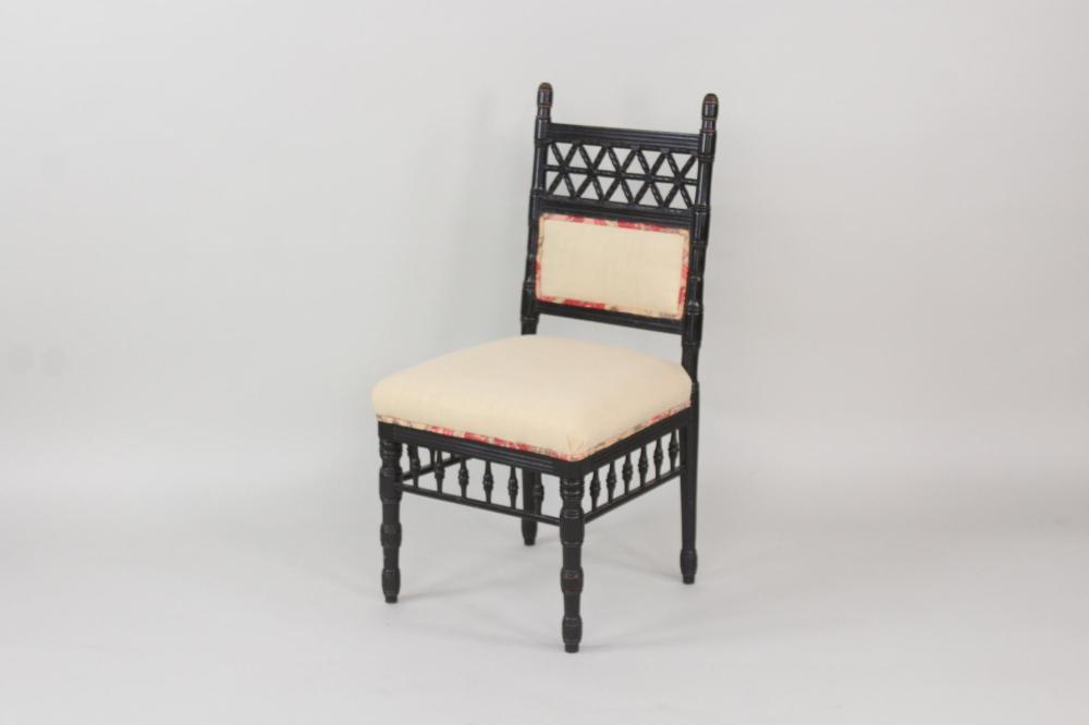 Alfred Waterhouse comparable auction result: ebonized aesthetic movement slipper chair by alfred waterhouse