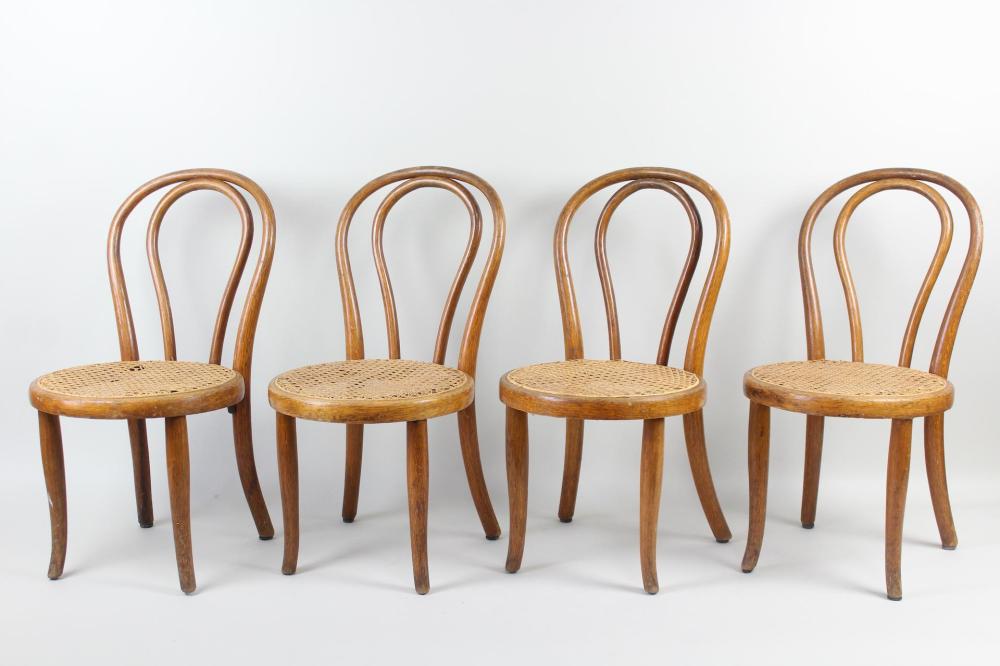 Set of 4 Antique Thonet Children's Bentwood & Cane Chairs sold by Public Sale Auction House, lot 340 — auction record photograph