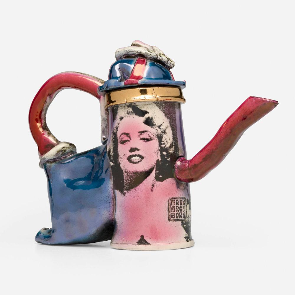 Erik Gronborg comparable auction result: erik gronborg teapot with marilyn monroe