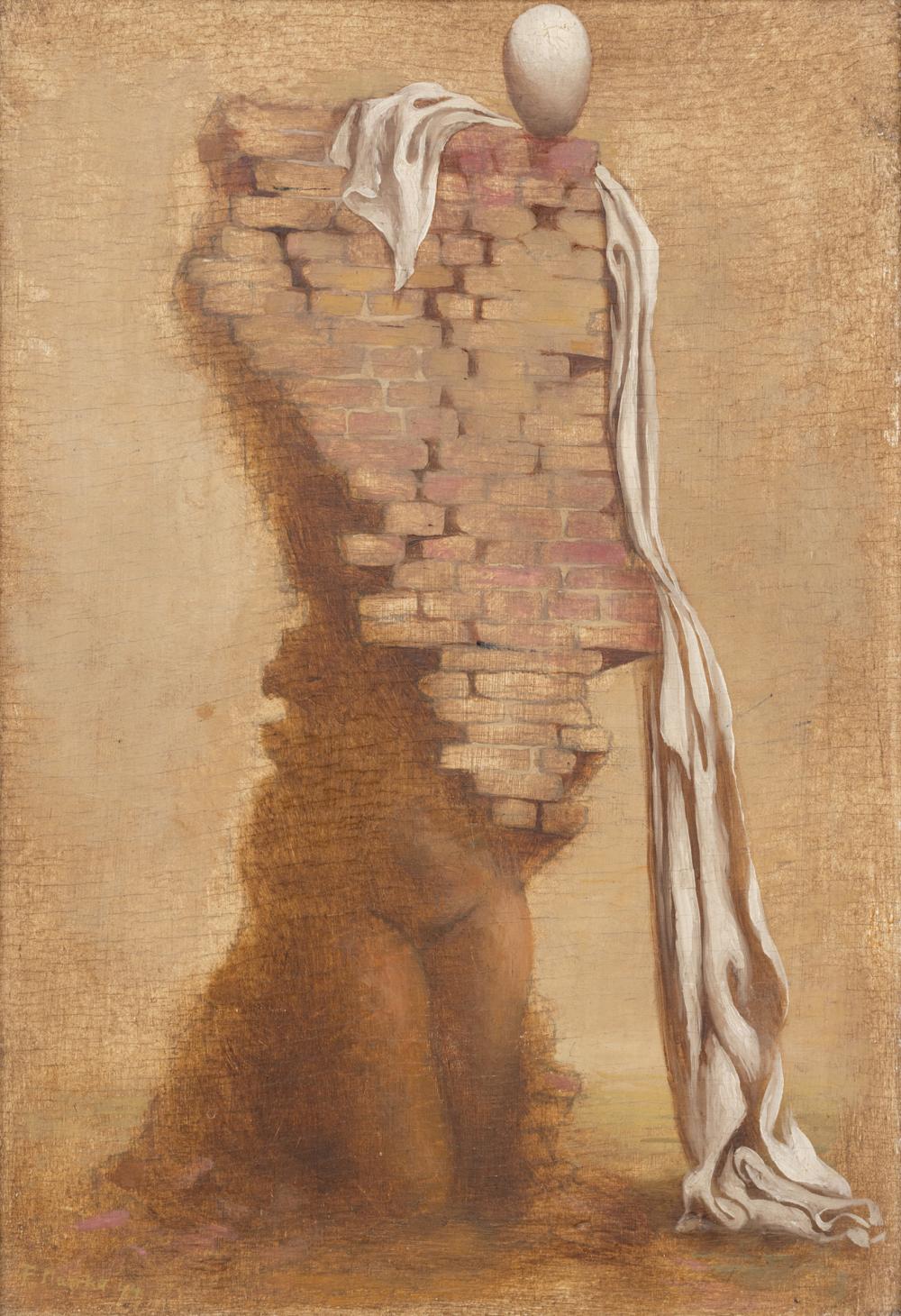 Frantisek Muzika comparable auction result: frantisek muzika czech 1900 1974 tempera and oil on panel 1944 popelec ash wednesday h 13 6 w 9 3
