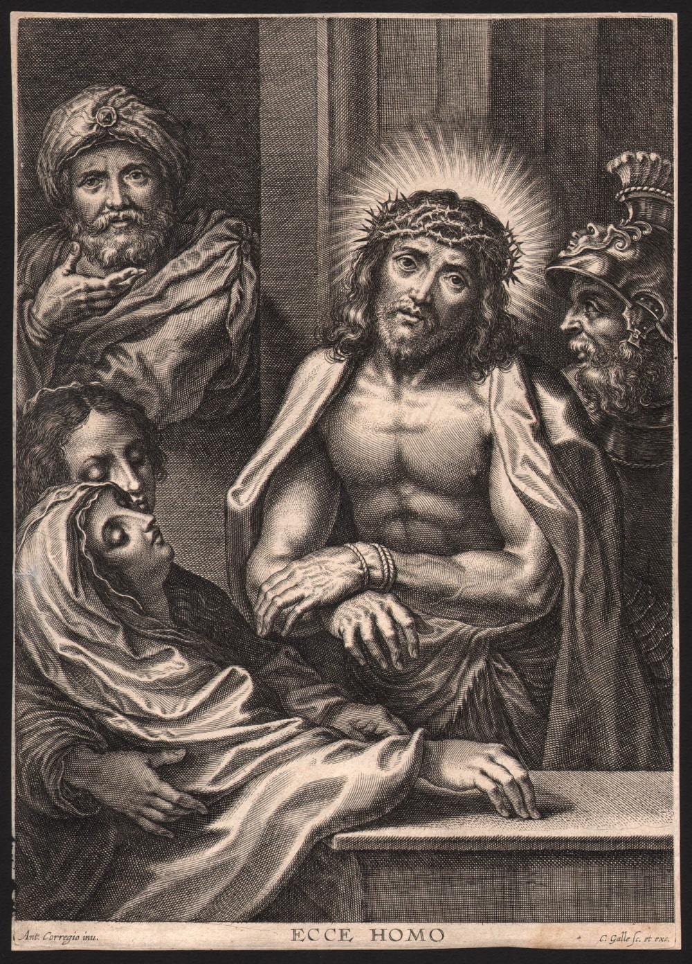 Correggio comparable auction result: cornelis galle i ecce homo after correggio