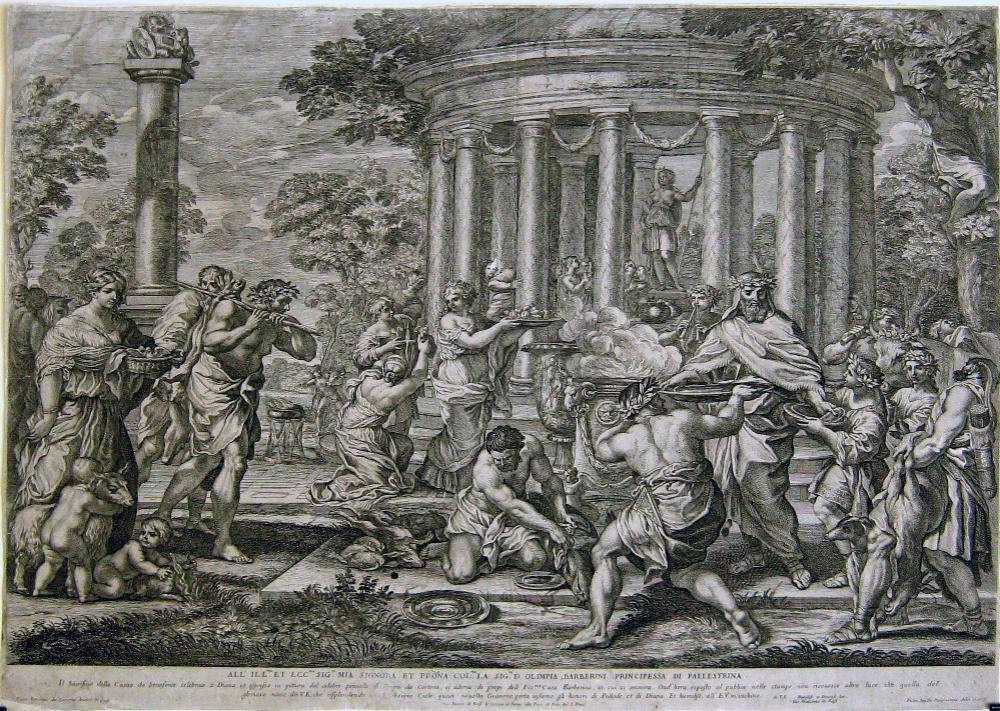Pietro Da Cortona comparable auction result: pietro aquila sacrifice to diana after pietro da cortona