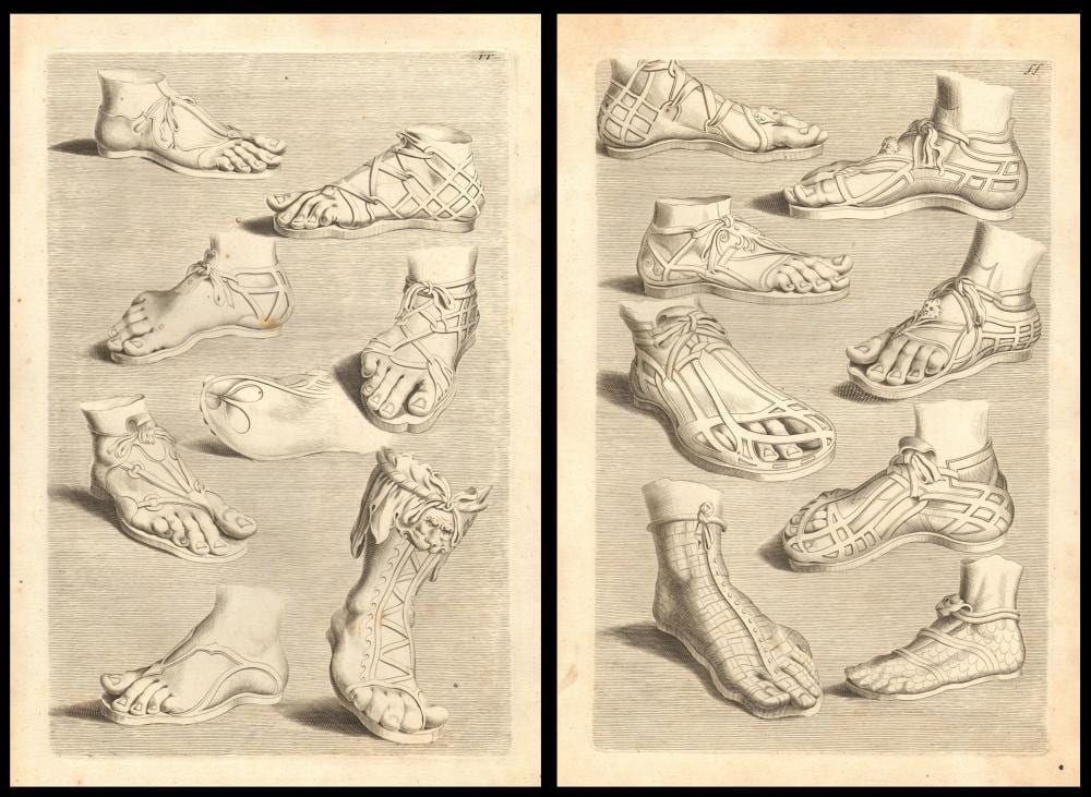 Joachim von Sandrart comparable auction result: joachim von sandrart after models of ancient roman footwear