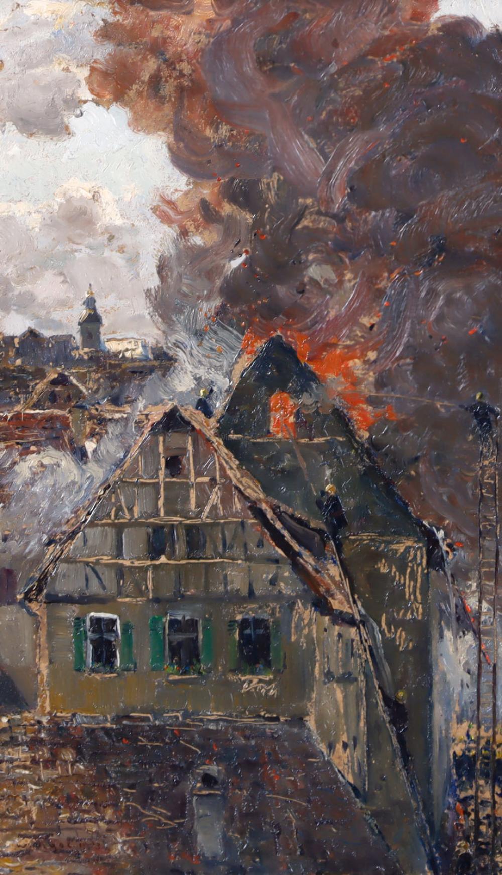 Wilhelm (1866) Nagel comparable auction result: wilhelm nagel stadtbrand