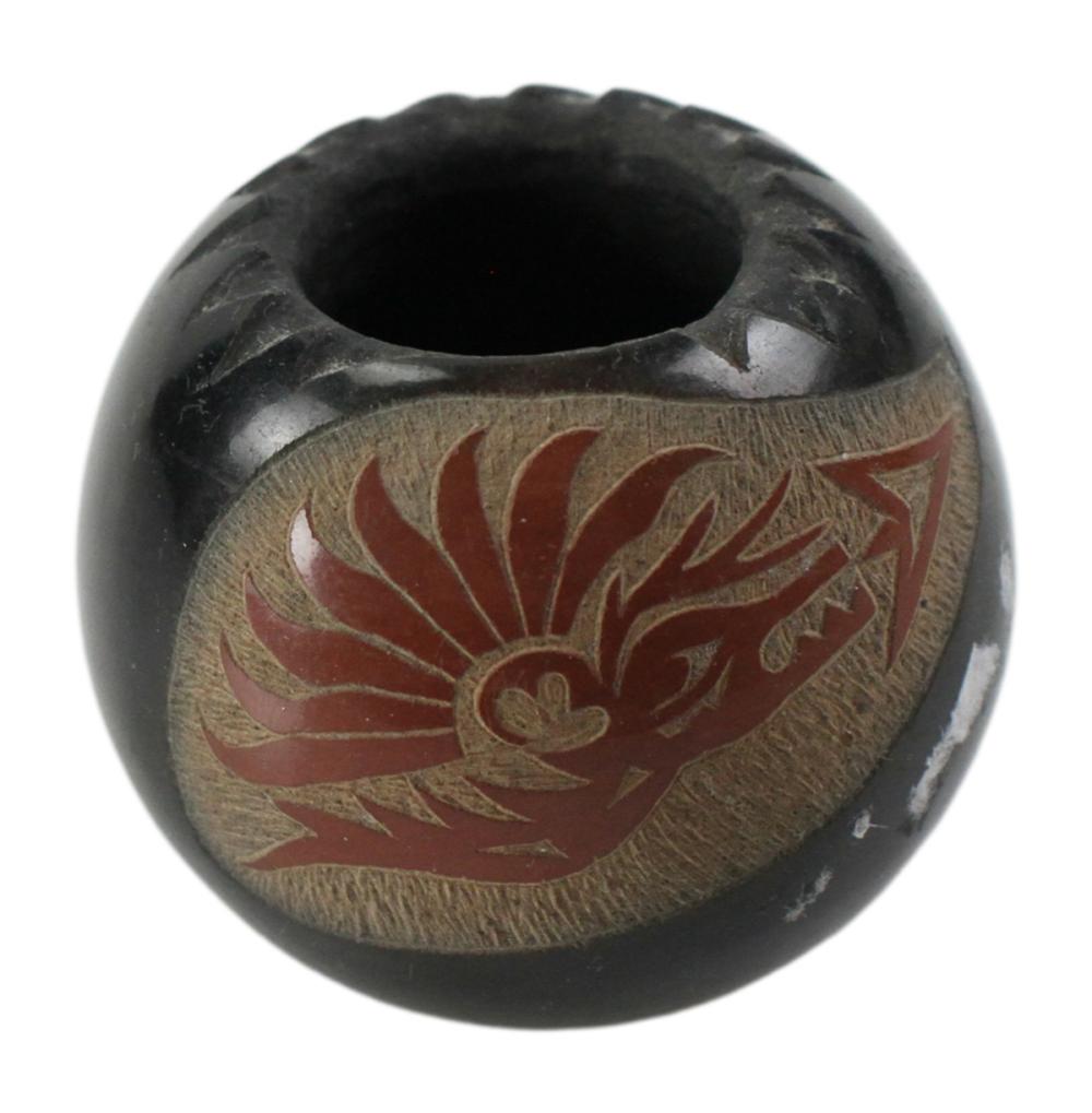 Joseph Lonewolf comparable auction result: joseph lonewolf santa clara pueblo miniature vase