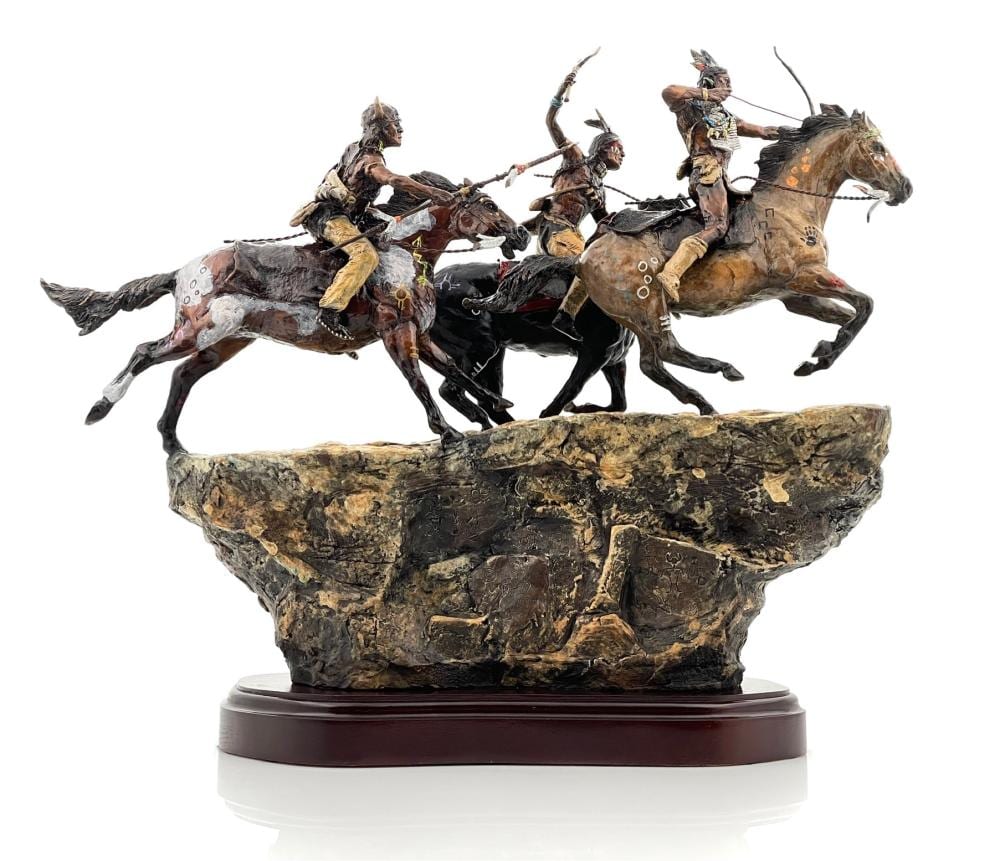 Laran Ghiglieri comparable auction result: laran ghiglieri hot pursuit bronze sculpture