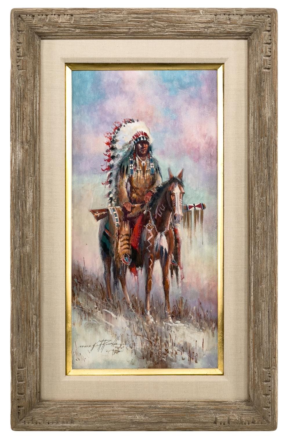 Kirk Randle comparable auction result: kirk randle running bear oil on board