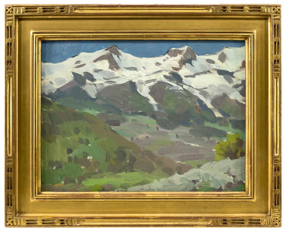 Glenn Dean comparable auction result: glenn dean snow capped peaks oil on board