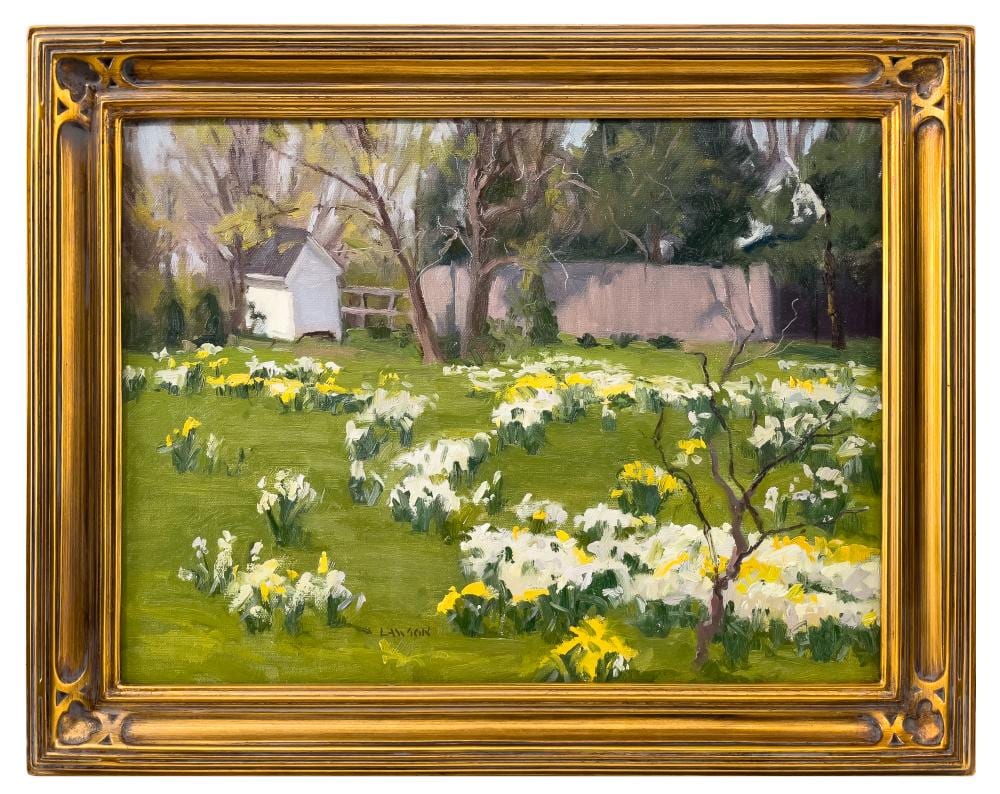 T. Allen Lawson comparable auction result: t allen lawson old lyme daffodils oil on canvas