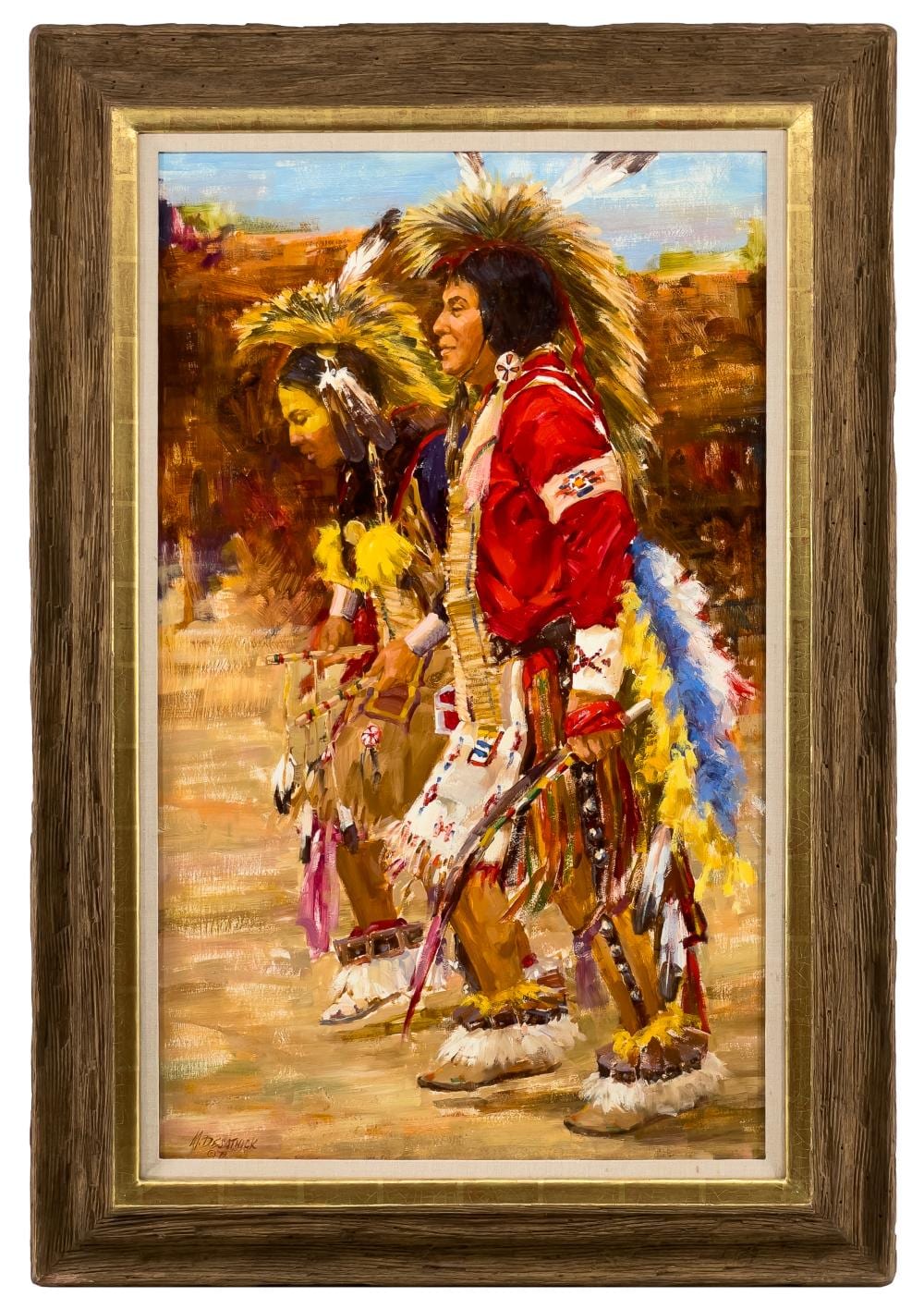 Mike Desatnick comparable auction result: mike desatnick dancing to the drum oil on board