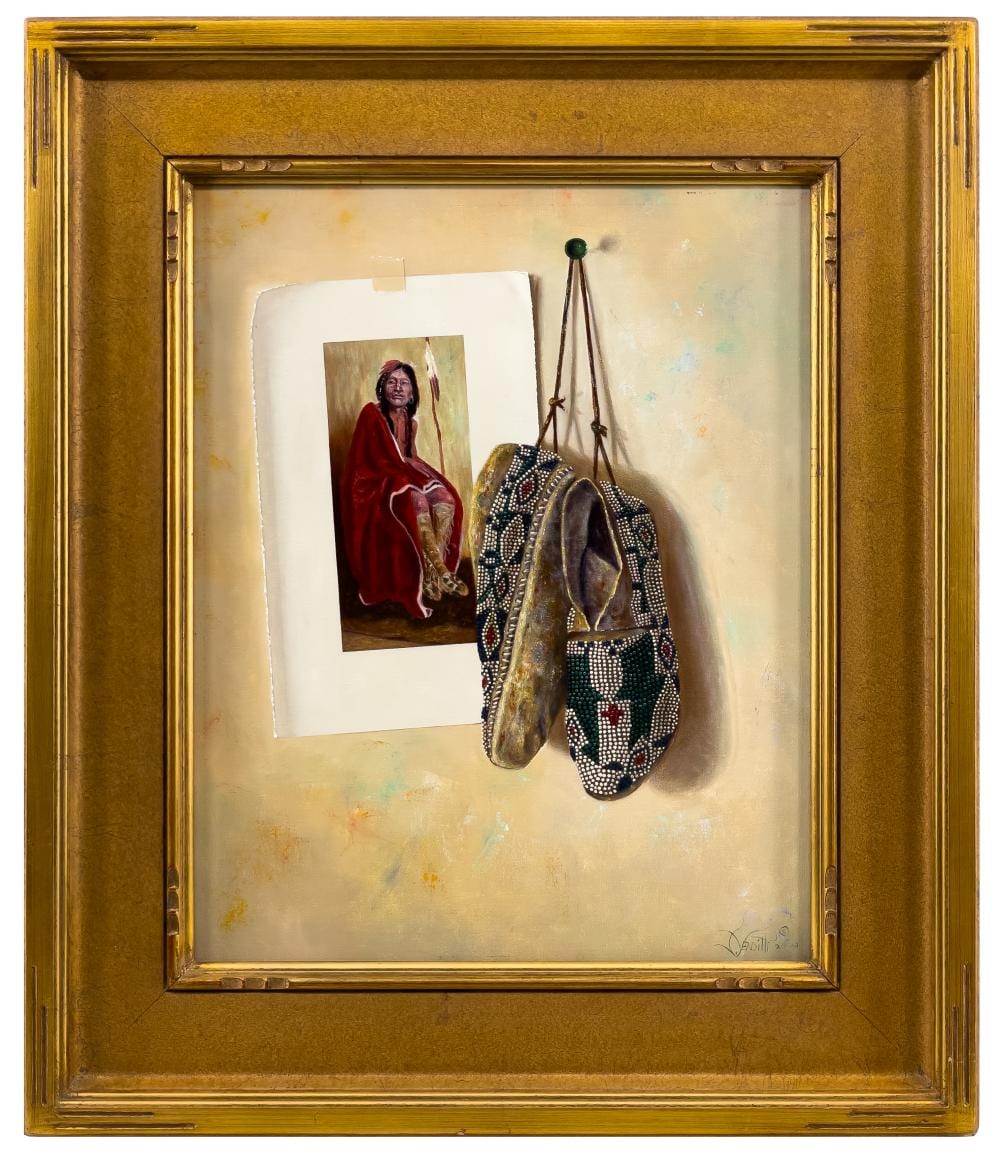 Jerry Venditti comparable auction result: jerry venditti sioux moccasins oil on canvas