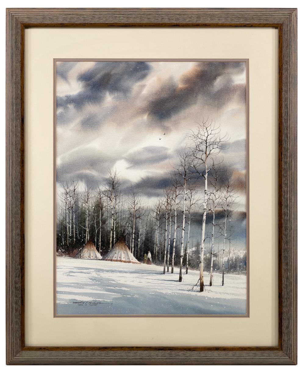 Michael McCullough comparable auction result: michael mccullough deep in winter watercolor on paper