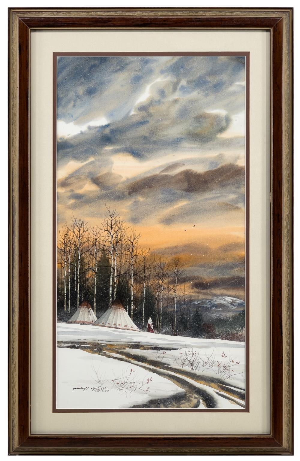 Michael McCullough comparable auction result: michael mccullough last light watercolor on paper