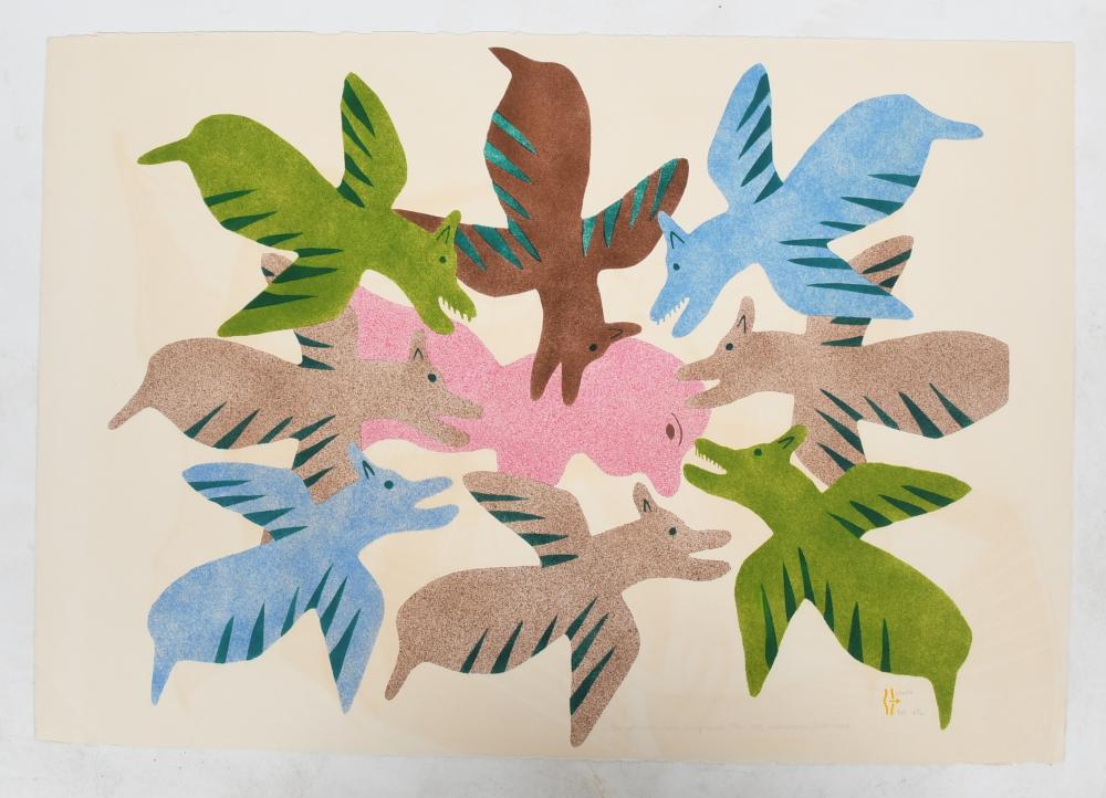 Irene Avaalaqiaq comparable auction result: irene avaalaaqiaq b 1941 stencil print