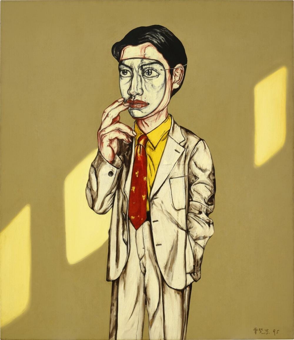 Zeng Fanzhi 曾梵志 | Mask Series 1995 no.12 面具系列1995第12號 comparable sale