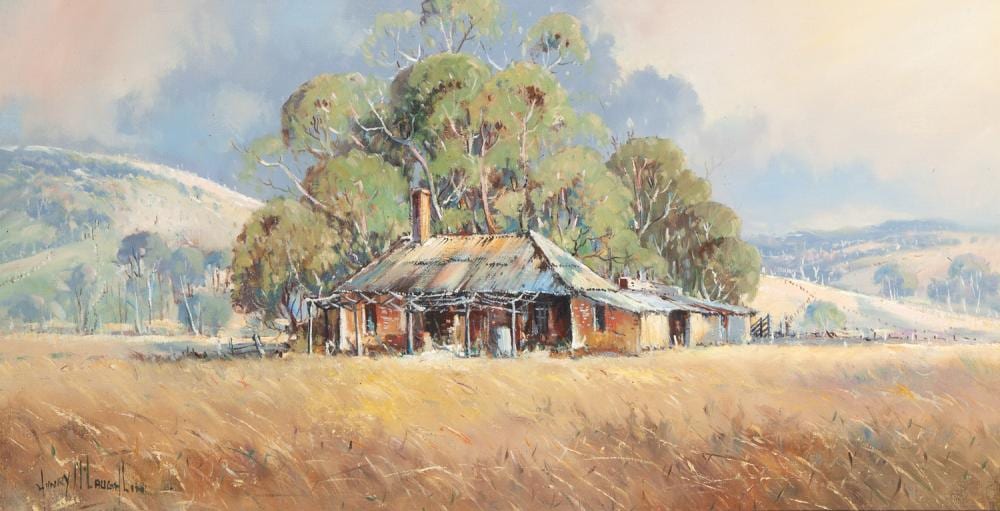 henry mclaughlin old homestead near toodyay oil on board · GFL Fine Art · 2025-04-10 Henry McLaughlin comparable auction result: henry mclaughlin old homestead near toodyay oil on board