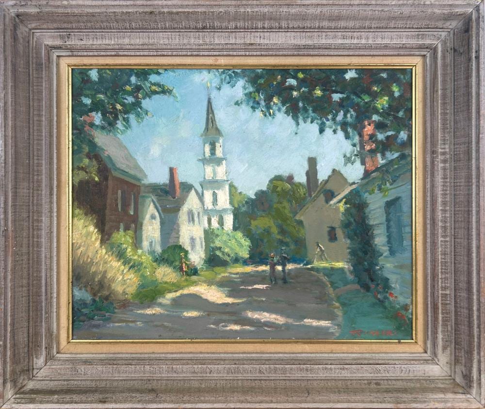 Joseph Rimini comparable auction result: joseph rimini america 1920 2000 cleaves street rockport mass oil on board 16 x 20 framed 21 5 x 25 5