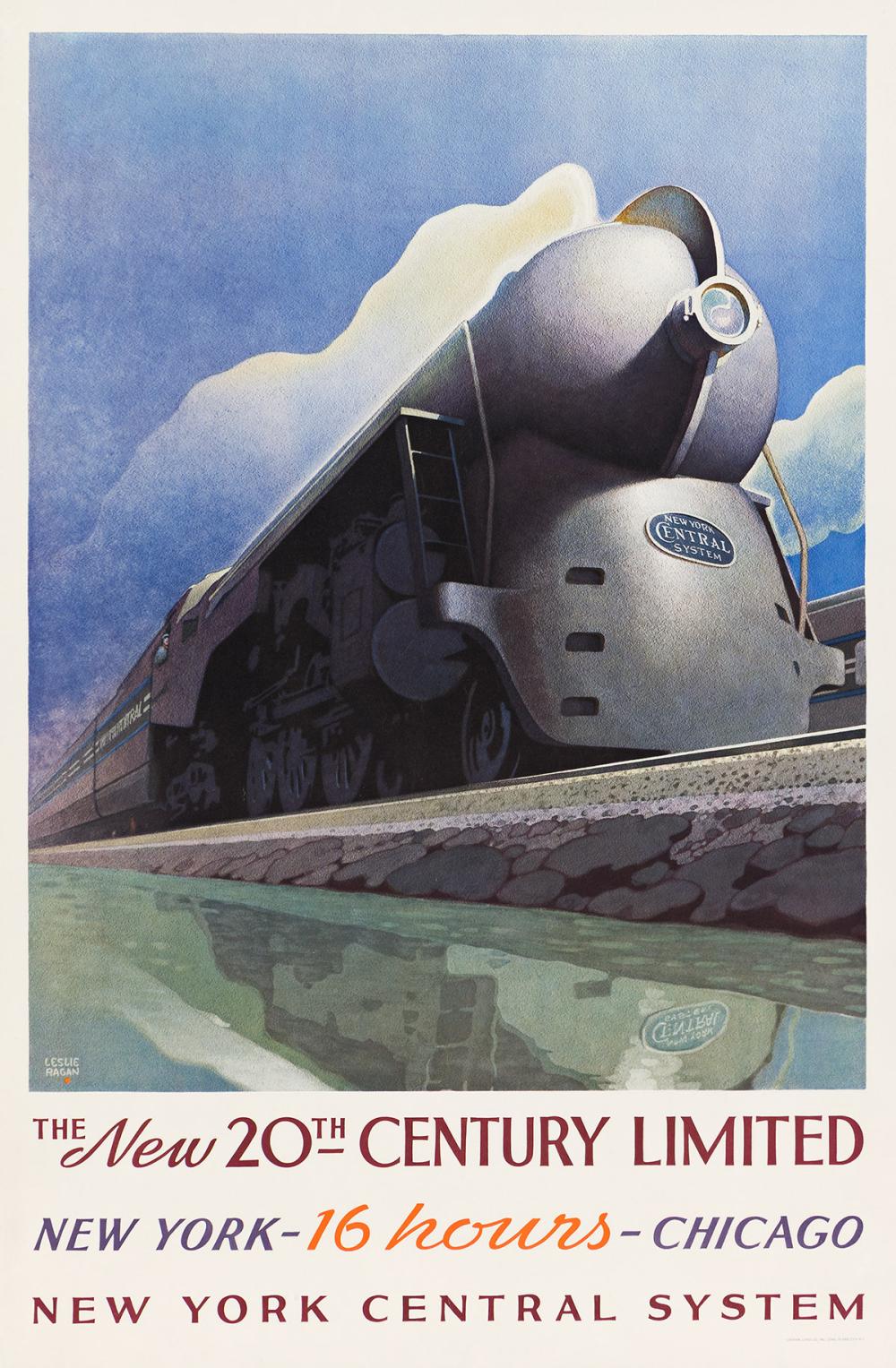 Leslie Darrell Ragan comparable auction result: leslie ragan 1897 1972 the new 20th century limited new york central system 1939 40 x26 inches 103 x68 cm latham litho co