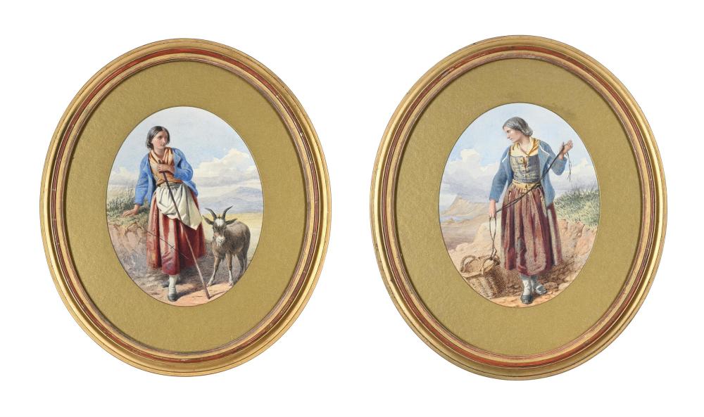 William (1809) Lee comparable auction result: william lee british 1810 1865 shepherdess with mountain goat shepherdess with basket