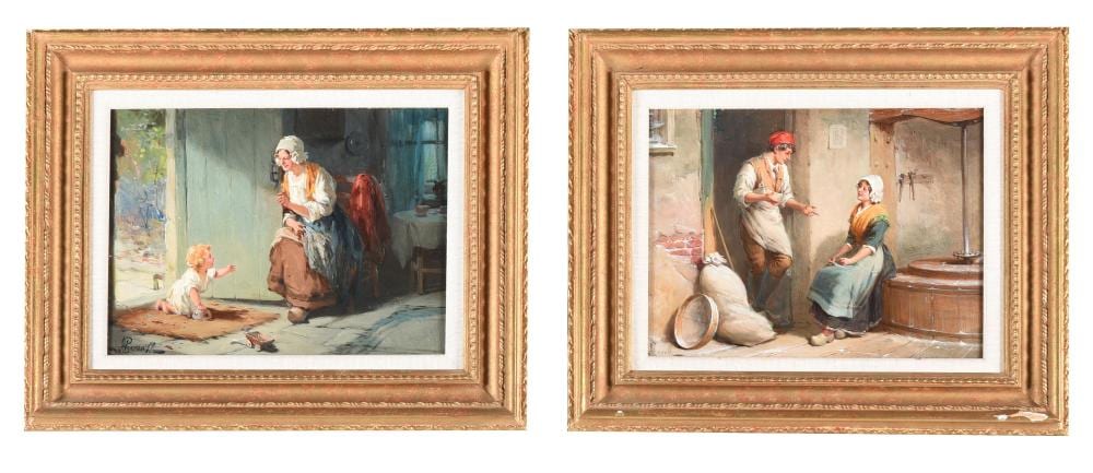 Alexander Rosell comparable auction result: alexander rosell british 1859 1922 the miller and the maid the maid and the child 2