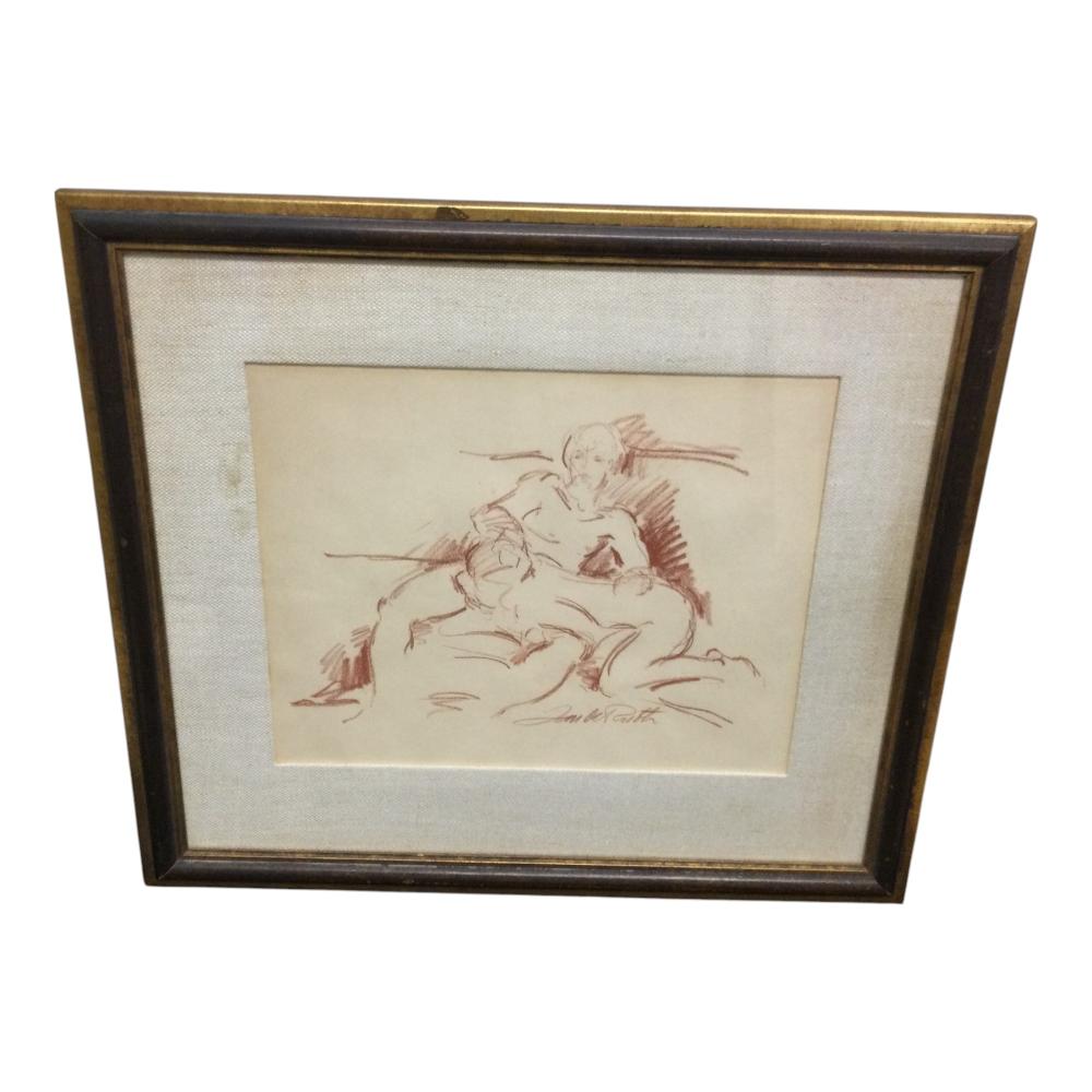 Jan De Ruth comparable auction result: jan de ruth american czech 1922 1991 signed chalk on paper erotic art