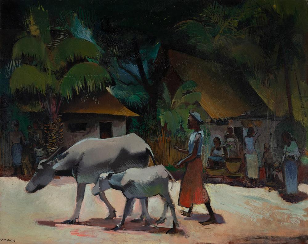 Victor Isbrand comparable auction result: victor isbrand denmark 1897 1989 costumbrista scene ca 1920 oil on canvas signed in the lower left corner